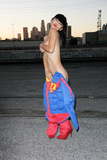 Bai Ling -  Superman costume on Halloween (10/2015)
