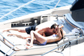 Sophie Marceau - topless sunbath on yacht (7/2016)