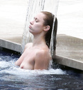 Una Healy topless on the pool (2010)