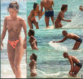 Melanie Brown topless on beach