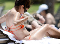 Eva Longoria topless sunbathing (2013)