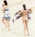 Uma Thurman fully nude on the beach in St Bart's (7/96)