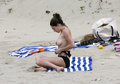 Kelly Brook sunbathing topless in St. Bart’s (1/2008)