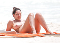 Kelly Brook topless sunbathing in Cancun (6/2013)