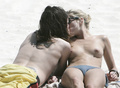 Sienna Miller sunbathing topless in Caribbean (2/2007)
