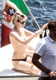 Kristen Stewart topless on yacht at Amalfi Coas (7/19)