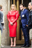Jennifer Lopez in red dress filming Marry Me in NYC - October 02, 2019