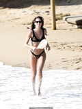 Izabel Goulart in black bikini on the beach in Mykonos - June 27, 2019