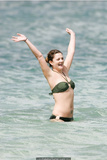 Drew Barrymore in green bikini in Hawaii for her 32nd birthday - February 22,