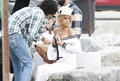 Charlotte McKinney nipple slip during a photoshoot in Los Angeles - June 10,