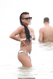 Cassie Ventura in white bikini candids in Miami - July 27, 2013
