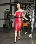 Kylie Jenner in a Red Latex Dress (42 Photos)